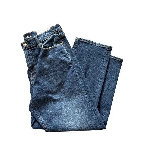 American Eagle Women’s Super High Rise Ankle Straight Jeans Size 14 NWT - Picture 3 of 11